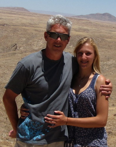 With Danee, my oldest daughter during a trip to Namibia