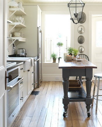 narrow kitchen island