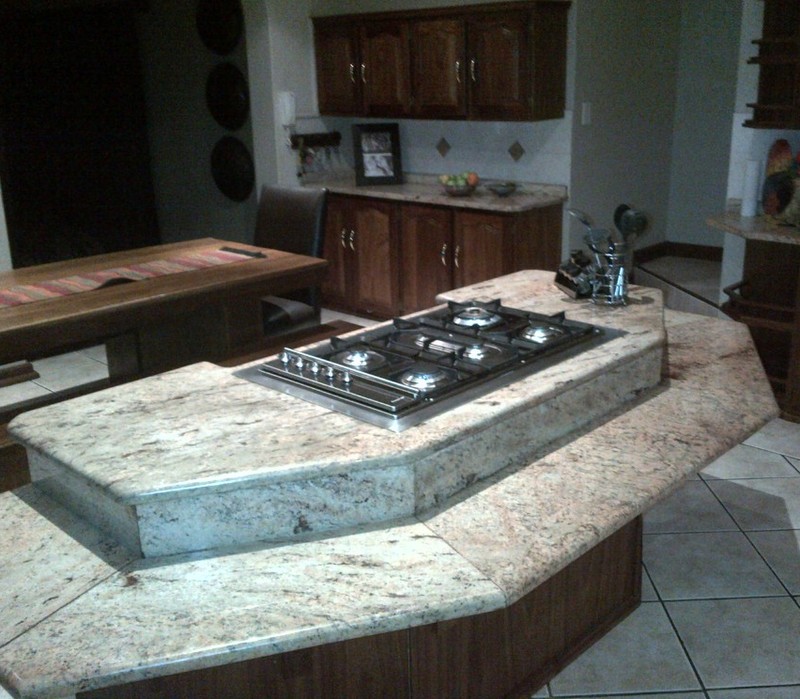 kitchen island with different levels
